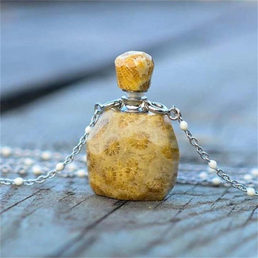 Be Still Chrysanthemum Perfume Bottle Pendants Necklace-Your Soul Place
